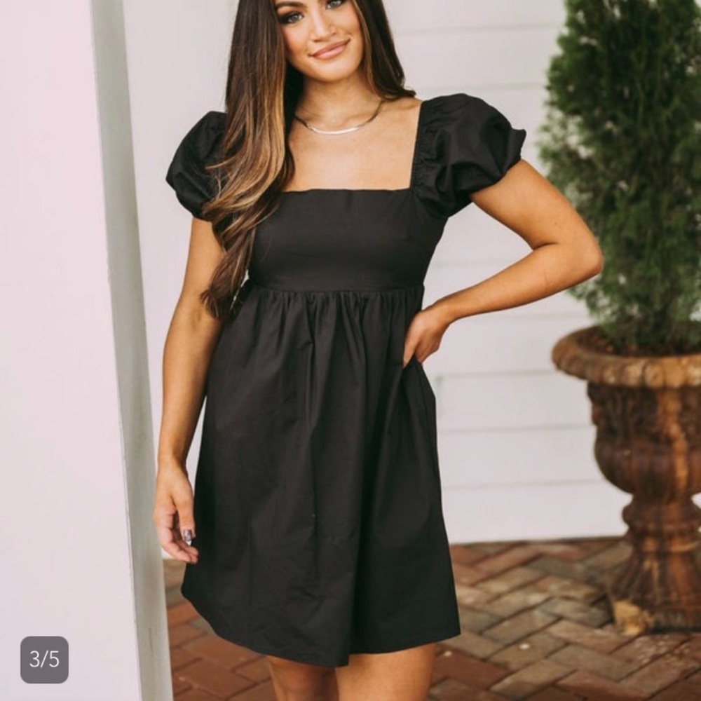 These Three puff sleeve dress